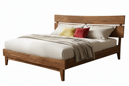 Aurora Acacia Solid Wood Bed Frame - Mocha, Walnut, Caramel, Chocolate