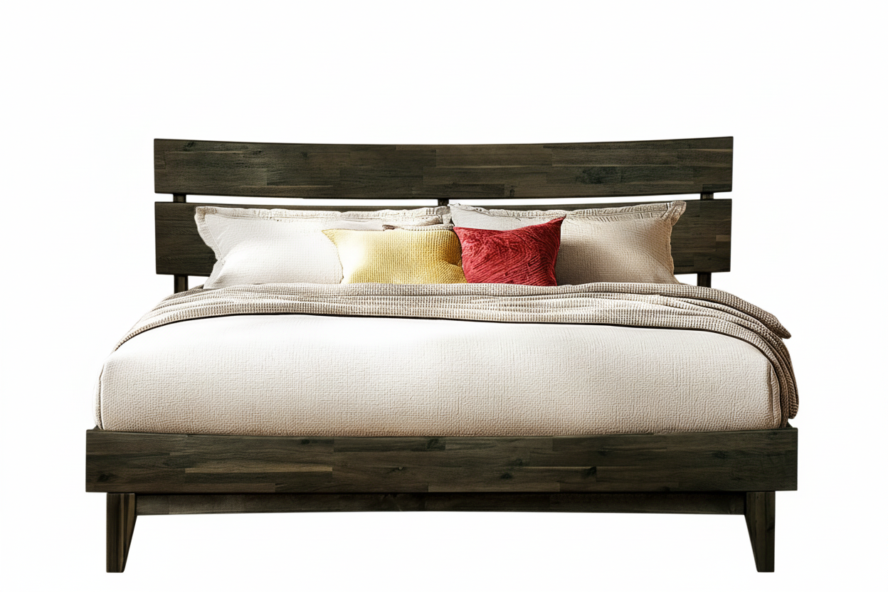 Aurora Acacia Solid Wood Bed Frame - Mocha, Walnut, Caramel, Chocolate