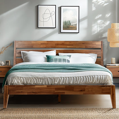 Emery Solid Acacia Wood Bed Frame - Multiple Finishes