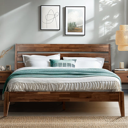Emery Solid Acacia Wood Bed Frame - Multiple Finishes