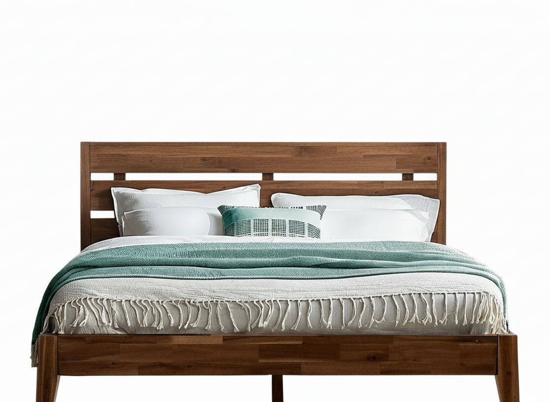 Emery Solid Acacia Wood Bed Frame - Multiple Finishes