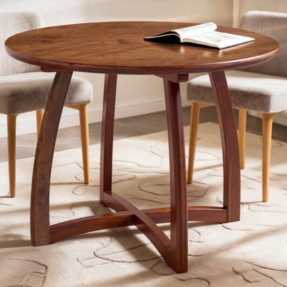 Alma 36 Inch Round Dining Table in Natural or Walnut Finish