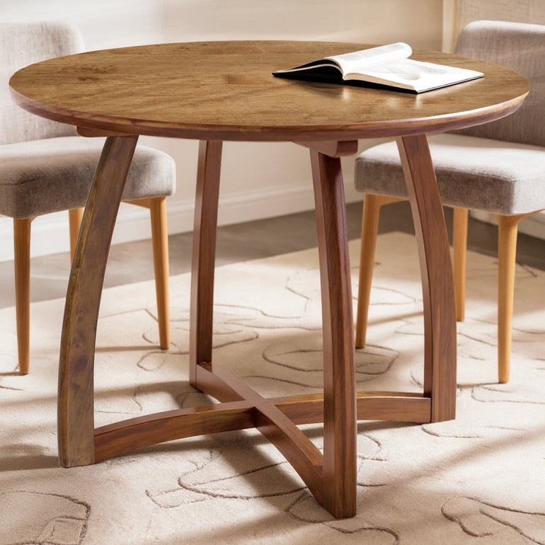 Alma 36 Inch Round Dining Table in Natural or Walnut Finish