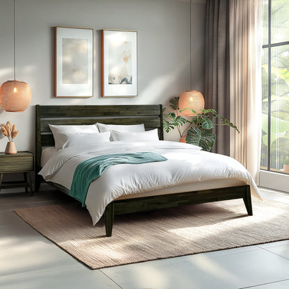 Emery Solid Acacia Wood Bed Frame - Multiple Finishes