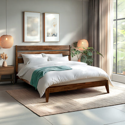 Emery Solid Acacia Wood Bed Frame - Multiple Finishes
