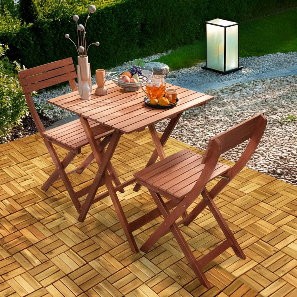 Solid Wood Deck Tiles - Box of 10, 2 Colors