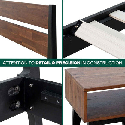 Callisto Solid Acacia Wood Bed Frame and Nightstand Set - 2 Colors