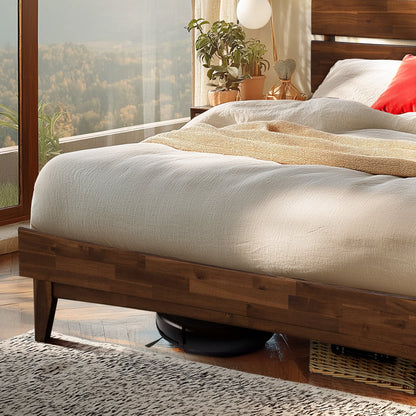 Aurora Acacia Solid Wood Bed Frame - Mocha, Walnut, Caramel, Chocolate