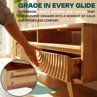 Harmony Solid Acacia Coffee Table with Drawers &amp; Open Storage - 3 Colors