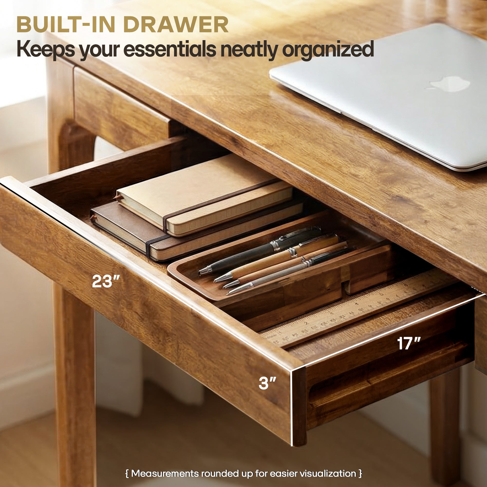 ACACIA Wilma Rubber Wood Writing Desk