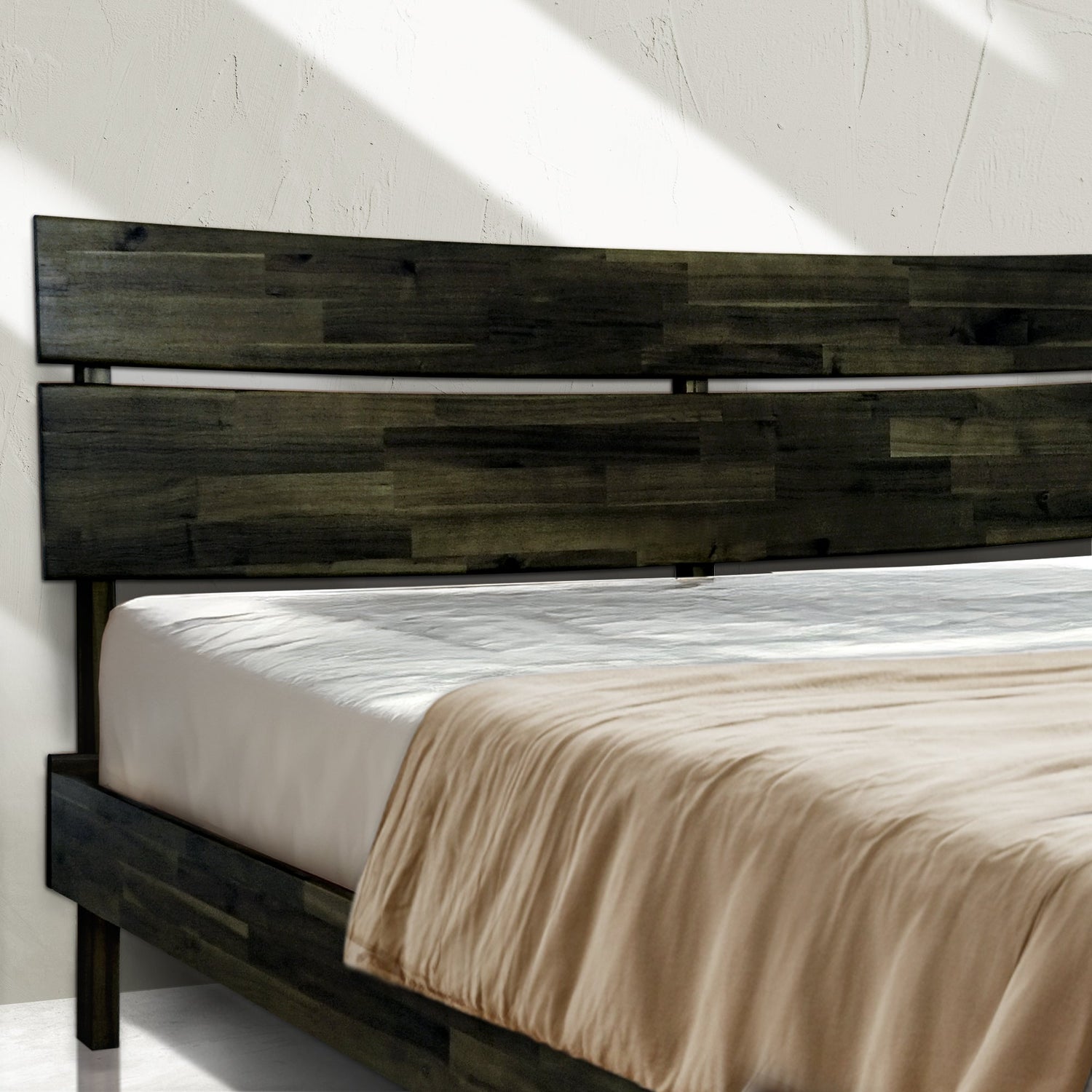 Aurora Acacia Solid Wood Bed Frame - Mocha, Walnut, Caramel, Chocolate