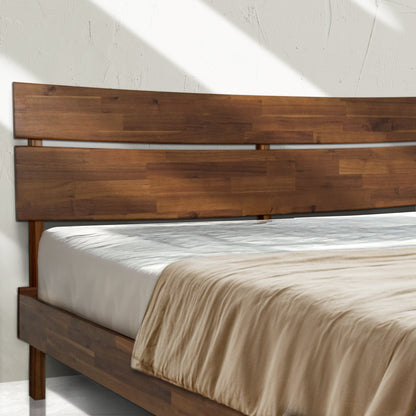 Aurora Acacia Solid Wood Bed Frame - Mocha, Walnut, Caramel, Chocolate