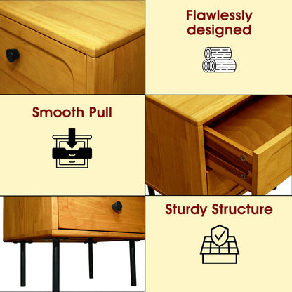 Savana Solid Wood 2-Drawer Nightstand