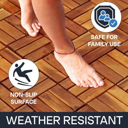 Solid Wood Deck Tiles - Box of 10, 2 Colors