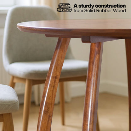 Alma 36 Inch Round Dining Table in Natural or Walnut Finish