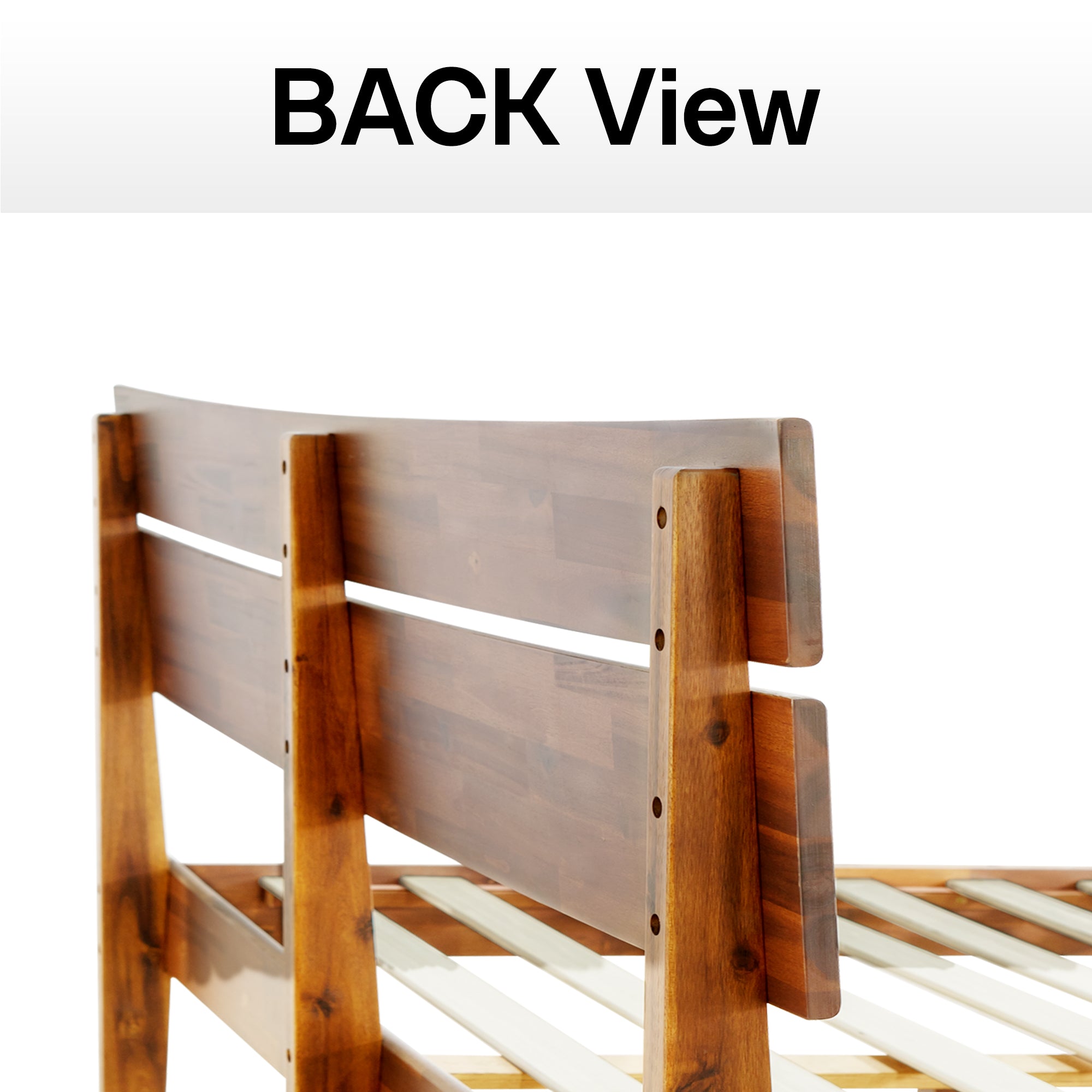 Aurora Acacia Solid Wood Bed Frame - Mocha, Walnut, Caramel, Chocolate