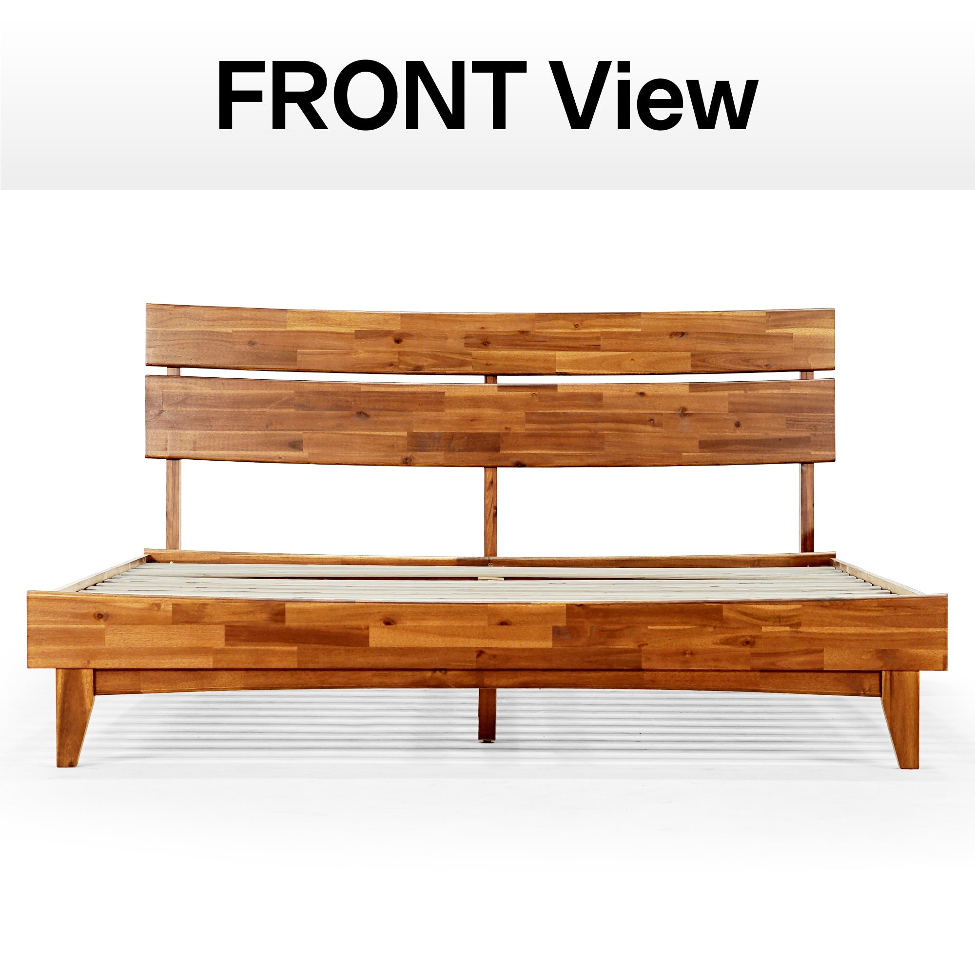 Aurora Acacia Solid Wood Bed Frame - Mocha, Walnut, Caramel, Chocolate