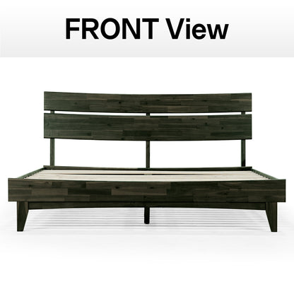 Aurora Acacia Solid Wood Bed Frame - Mocha, Walnut, Caramel, Chocolate