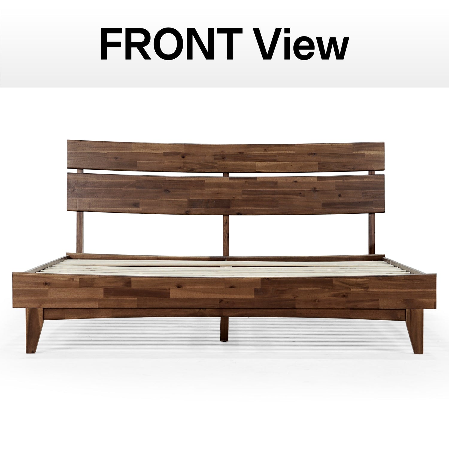Aurora Acacia Solid Wood Bed Frame - Mocha, Walnut, Caramel, Chocolate