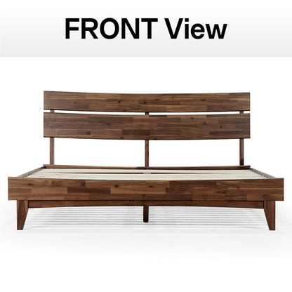 Aurora Acacia Solid Wood Bed Frame - Mocha, Walnut, Caramel, Chocolate