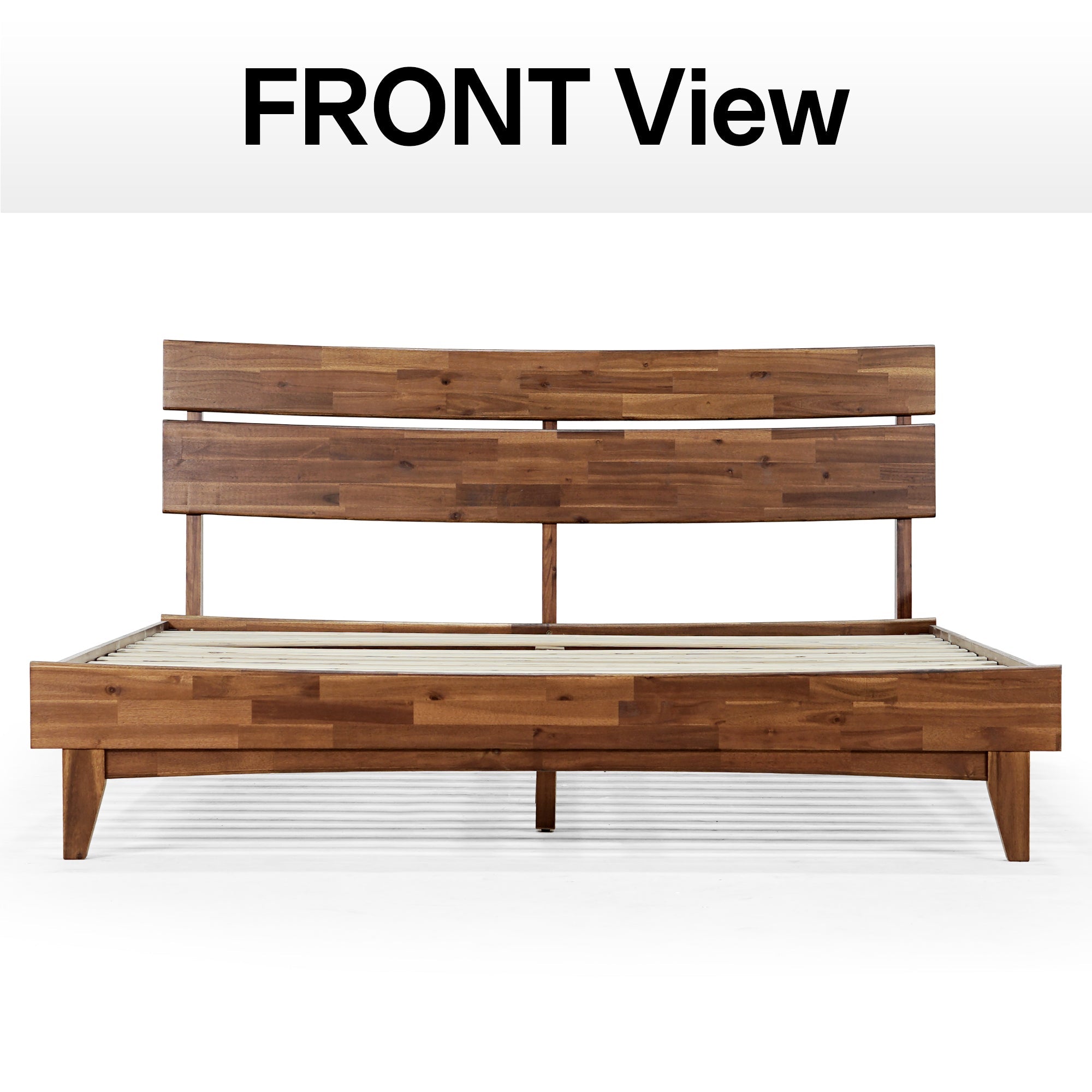 Aurora Acacia Solid Wood Bed Frame - Mocha, Walnut, Caramel, Chocolate