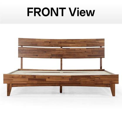 Aurora Acacia Solid Wood Bed Frame - Mocha, Walnut, Caramel, Chocolate