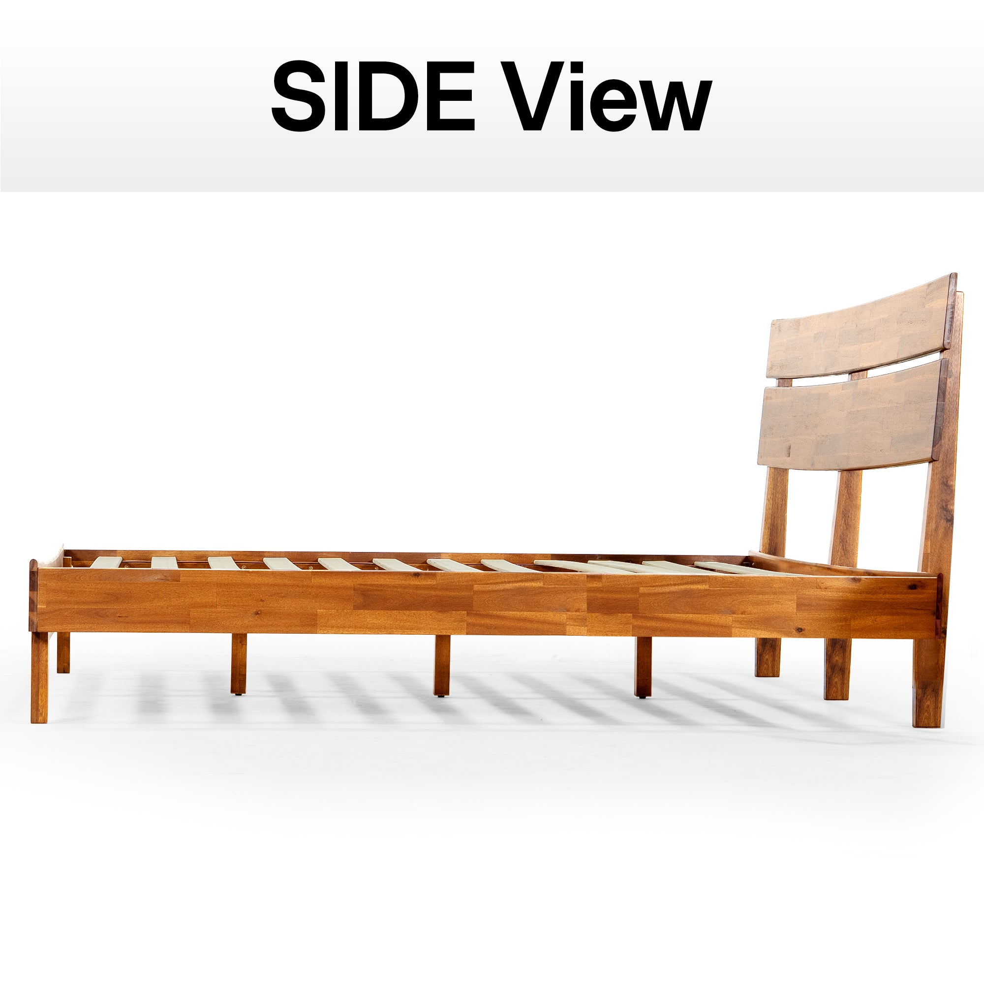 Aurora Acacia Solid Wood Bed Frame - Mocha, Walnut, Caramel, Chocolate