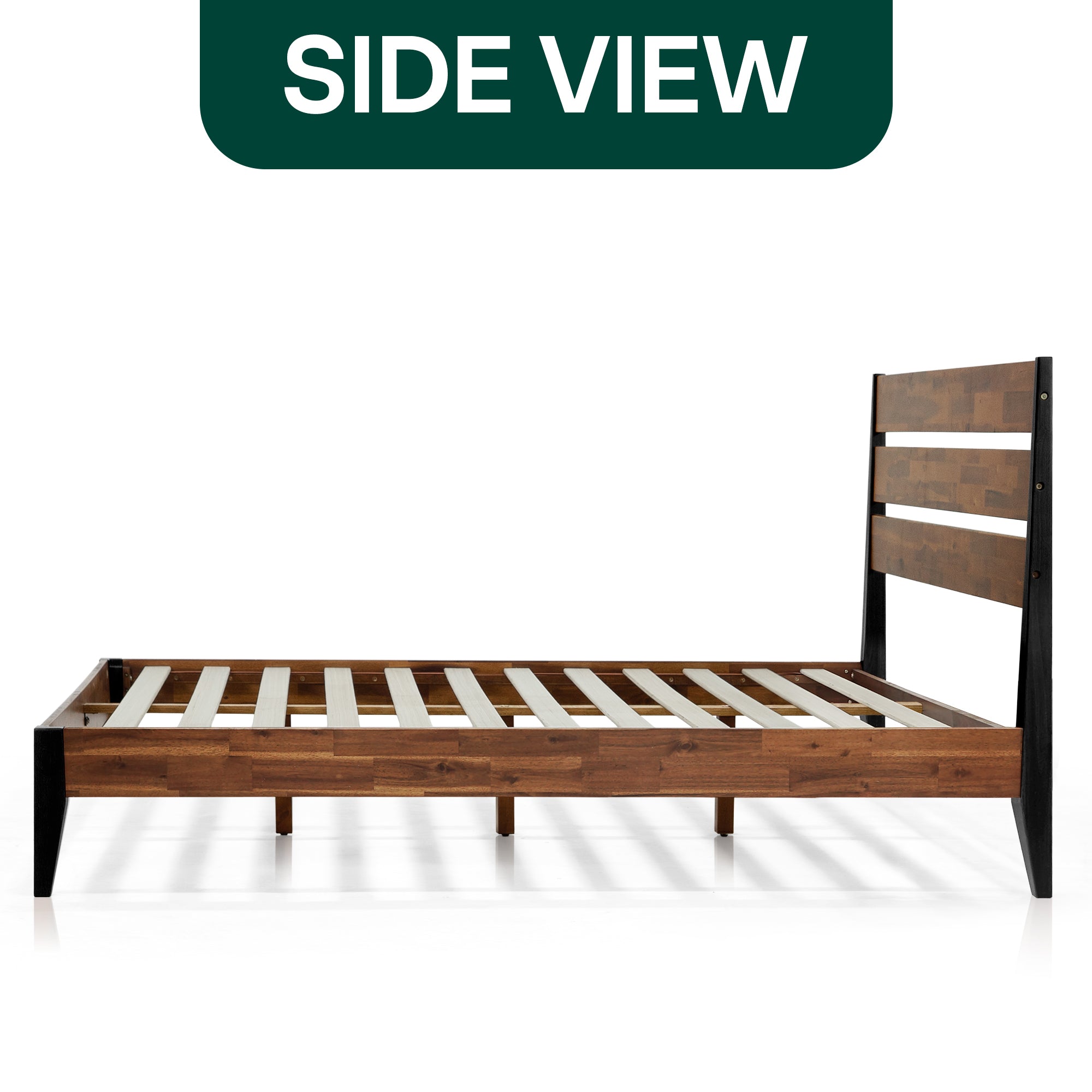 Emery Solid Acacia Wood Bed Frame - Multiple Finishes
