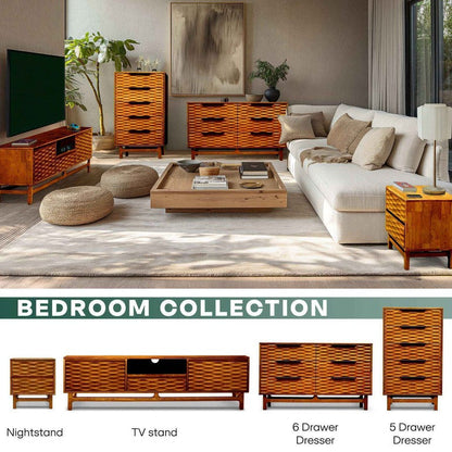 Acacia Elara Dresser with 5 Drawers for Stylish Storage Solutions - 2 Colors