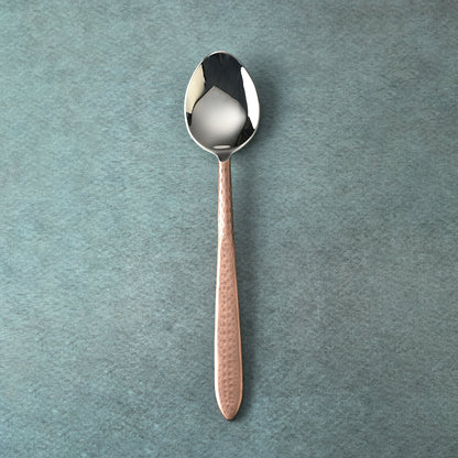 Crimson Hammered Flatware 5 Piece Place Setting