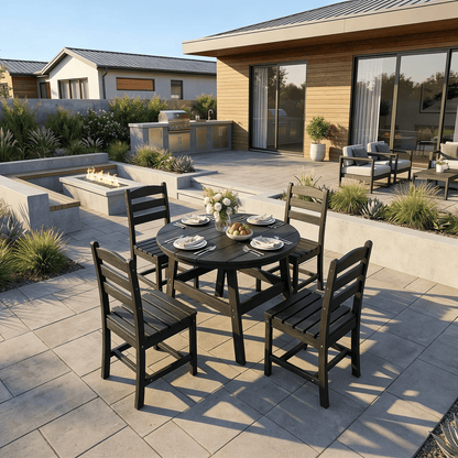Corex HDPE Outdoor Dining Sets - 5 Piece, Gray or Black
