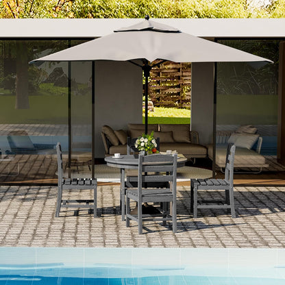 Corex HDPE Outdoor Dining Sets - 5 Piece, Gray or Black