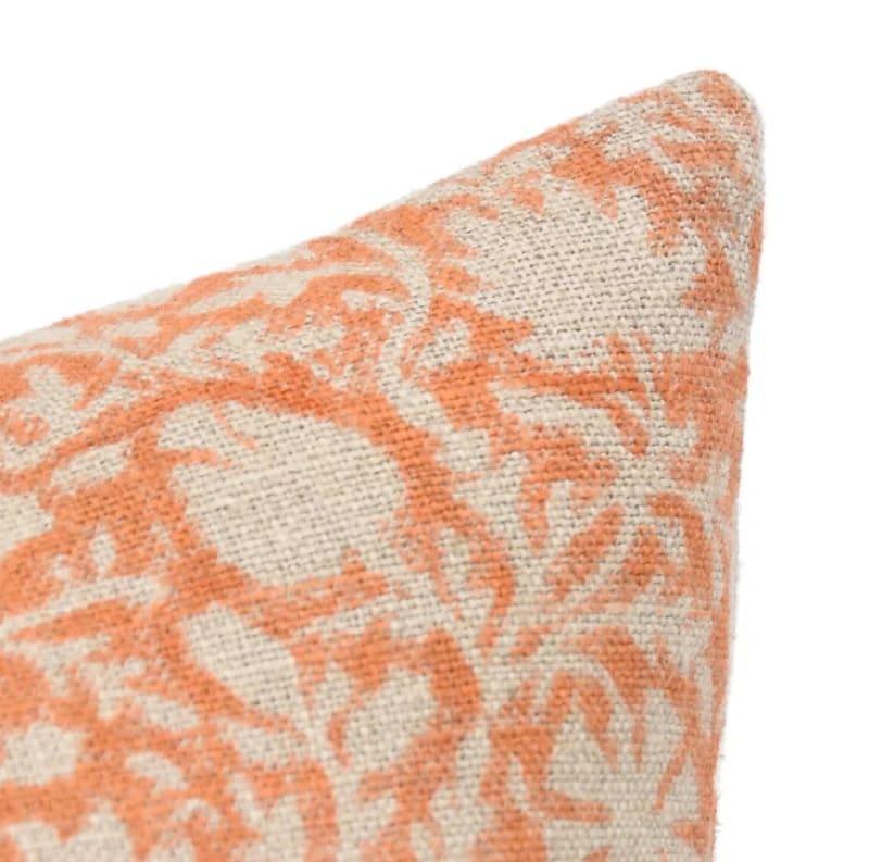 Chakri Handmade Block Printed Linen Pillow Cover - Copper