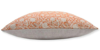Chakri Handmade Block Printed Linen Pillow Cover - Copper