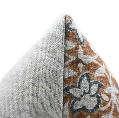 Chudamani Handmade Block Print Linen Pillow Cover