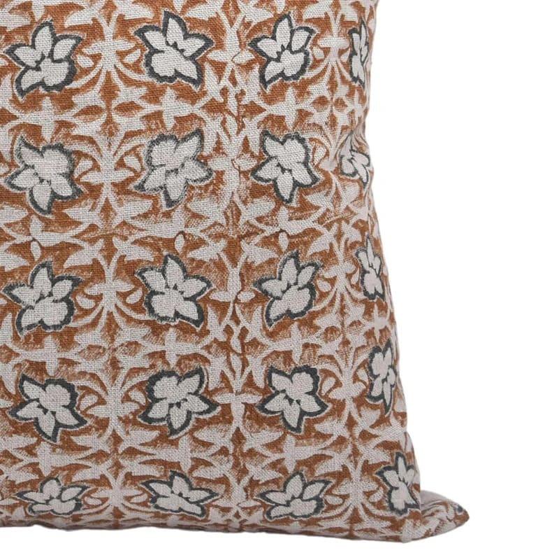 Chudamani Handmade Block Print Linen Pillow Cover