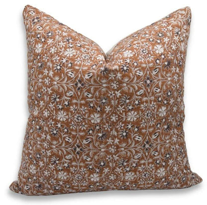 Brown Mahalaxmi Hand Block Printed Pillow Cover