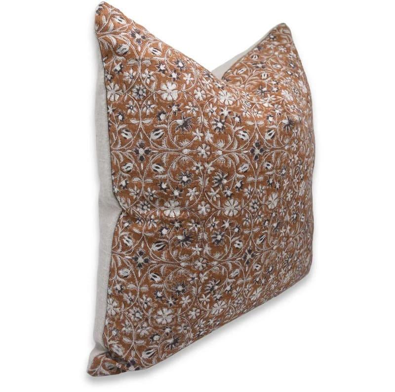 Brown Mahalaxmi Hand Block Printed Pillow Cover