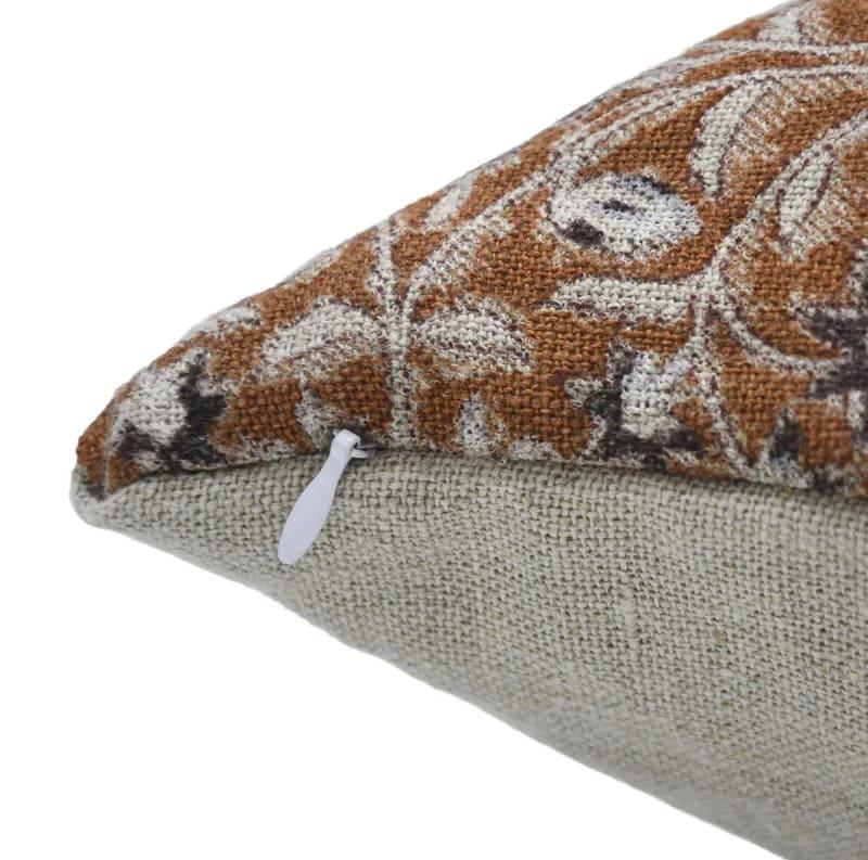 Brown Mahalaxmi Hand Block Printed Pillow Cover