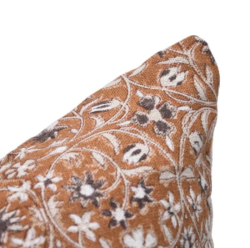 Brown Mahalaxmi Hand Block Printed Pillow Cover