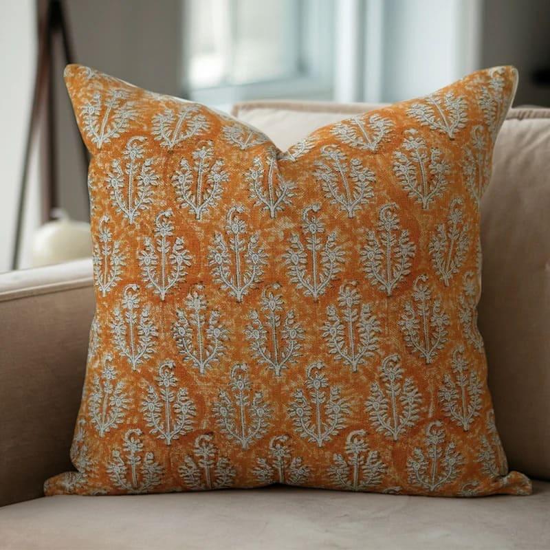 Bronze Floral Neelgagan Pillow Cover