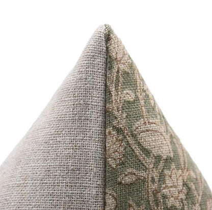 Pishta Handmade Green/Brown Block Print Pillow Cover