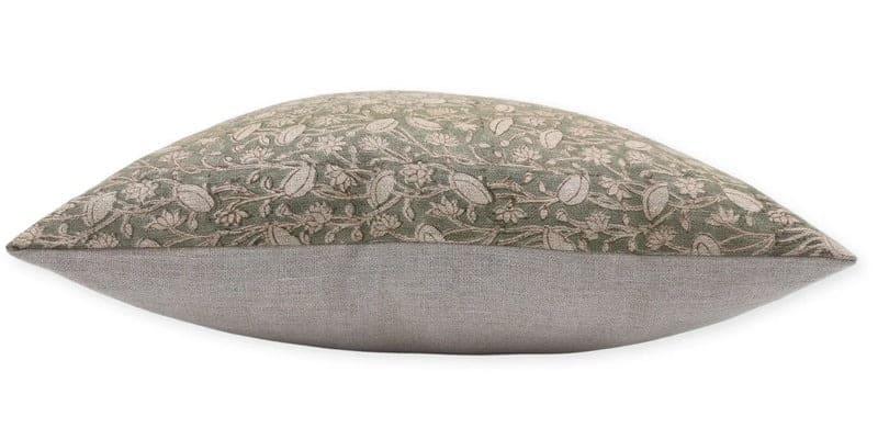 Pishta Handmade Green/Brown Block Print Pillow Cover