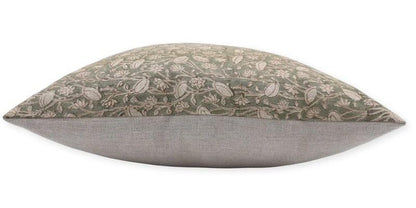Pishta Handmade Green/Brown Block Print Pillow Cover