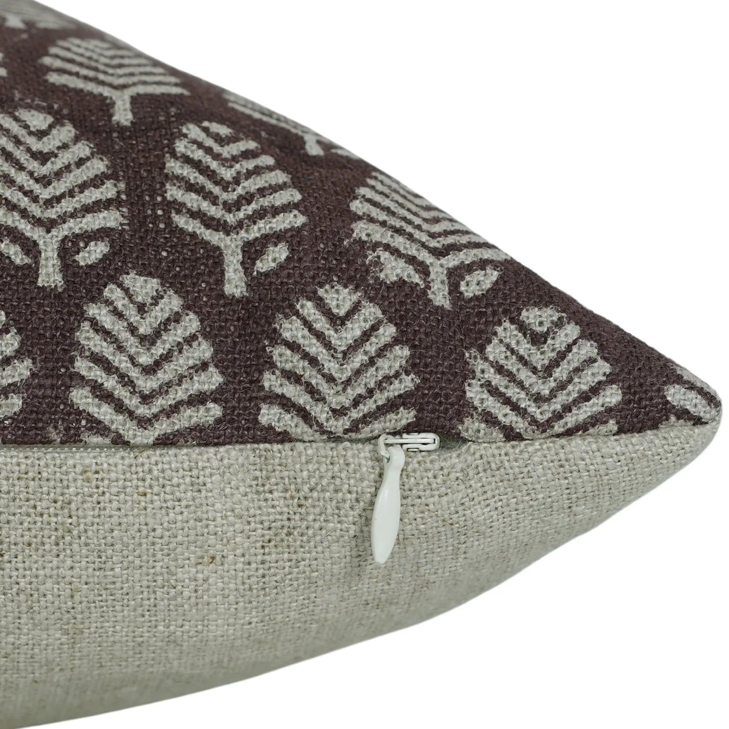 Sangmarmar Handmade Block Print Pillow Cover - Dark Brown
