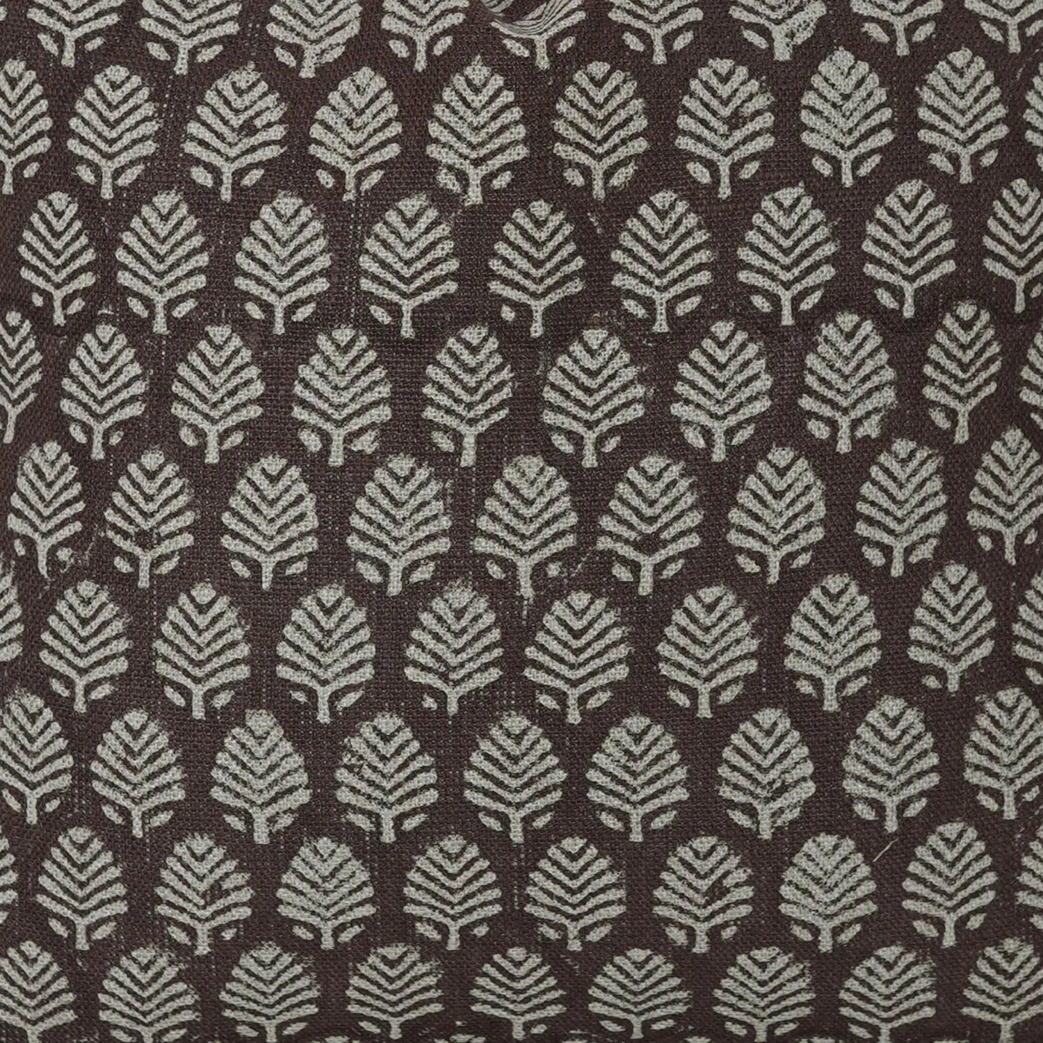 Sangmarmar Handmade Block Print Pillow Cover - Dark Brown