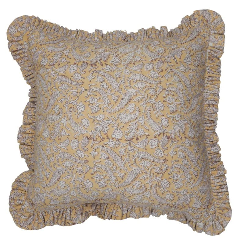 Handmade Block Print Black Forest Pillow Cover
