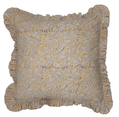 Handmade Block Print Black Forest Pillow Cover
