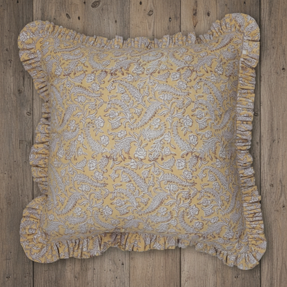 Handmade Block Print Black Forest Pillow Cover
