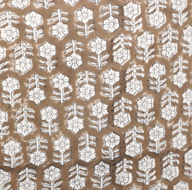 Block Printed Frill Pillow Cover - Tulsi Buti